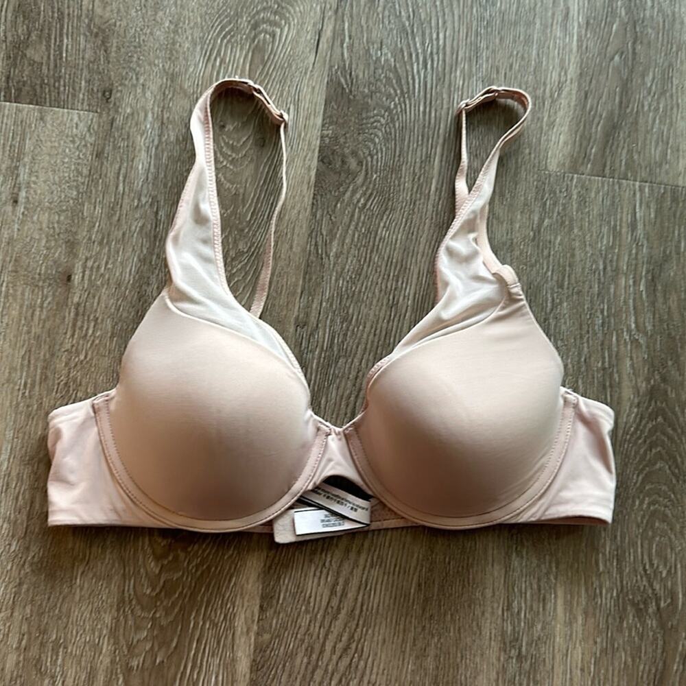 Victoria's Secret Mesh Trim Demi Bra Nude 36B Lightly Lined